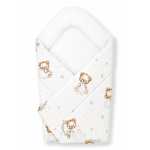 Baby Nellys Zavinovačka pro miminko Classic Sleepy Teddy, bílý obraz