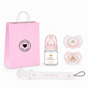 Canpol babies Dárková sada Little Princess 0–6m, lahvička, dudlíky, řetízek + taška zdarma obraz