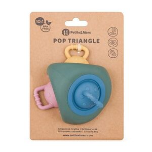 Petite&Mars Pop Up Triangle 10m+ silikonová hračka 1 ks misty green obraz