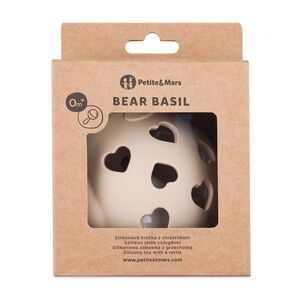 Petite&Mars Bear Basil 0m+ silikonová hračka s chrastítkem 1 ks desert sand obraz