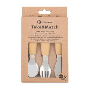Petite&Mars Take&Match Sada příborů z nerezové oceli 12 m+ 3 ks intense ochre obraz