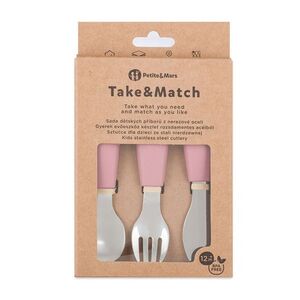 Petite&Mars Take&Match Sada příborů z nerezové oceli 12m+ 3 ks dusty rose obraz