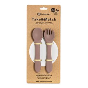 Petite&Mars Take&Match Silikonový příbor 6m+ 2 ks velvet latte obraz