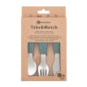Petite&Mars Take&Match Sada příborů z nerezové oceli 12m+ 3 ks misty green obraz