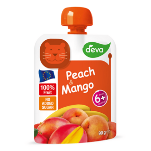 Deva Ovocná kapsička broskev a mango 6m+ 90 g obraz