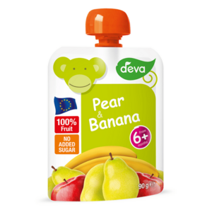 Deva Ovocná kapsička hruška a banán 6m+ 90 g obraz