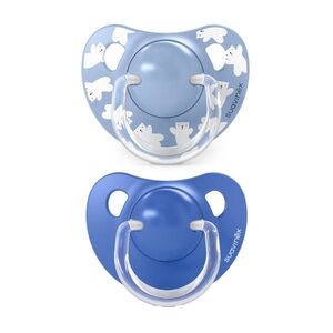 Suavinex Dudlík anatomický silikonový WILD 6-18m 2 ks modrý obraz