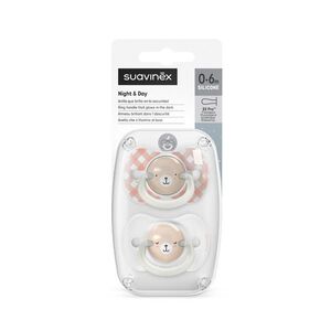 Suavinex Šidítko DEN&NOC fyziologické silikonové WILD&FREE 0-6m 2 ks růžové obraz