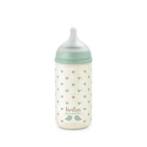 Suavinex Láhev skleněná fyziologická BIRDIES 240 ml 1 ks zelená obraz