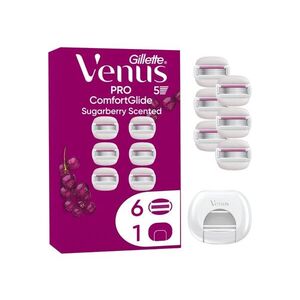 Gillette Venus Pro ComfortGlide Sugarberry náhradní holicí hlavice + kryt na žiletku 6 ks obraz