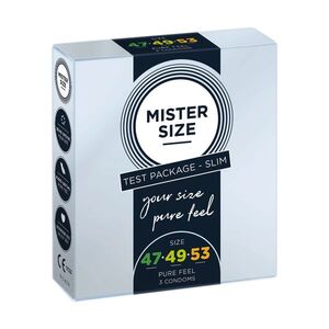 Shunga Pure Feel - Testovací balíček Slim - Kondomy 47, 49, 53 mm - 3 kusy obraz