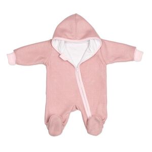 Baby Nellys Pletený overal s kapucí, CUTE - pudrově růžový, vel.56 obraz