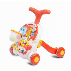 Toyz Dětské interaktivní chodítko, stoleček s příslušenstvím 2v1, oranžové obraz
