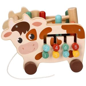 Adam Toys Montessori hračka - aktivní edukační dřevěná, Kravička obraz