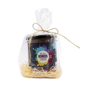Lyopotraviny BIO Pečený kokos s mandlemi a lyofilizovanými malinami, 100 g, dárkové balení obraz