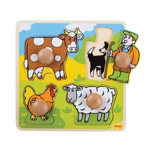 Bigjigs Toys Vkládací edukativní puzzle farma obraz