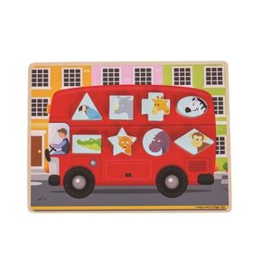 Bigjigs Toys Vkládací puzzle autobus se zvířátky obraz