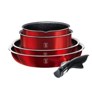 Berlingerhaus Sada nádobí s odnímatelnou rukojetí 9 ks Burgundy Metallic Line obraz