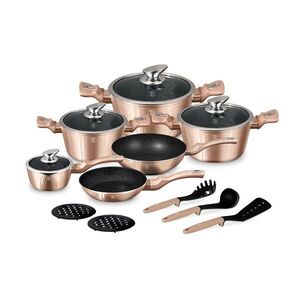 Berlingerhaus Sada nádobí s mramorovým povrchem 15 ks Rosegold Metallic Line obraz