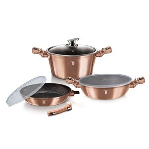 Berlingerhaus Sada nádobí s mramorovým povrchem 6 ks Rosegold Metallic Line obraz