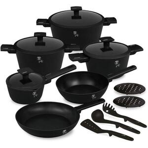Berlingerhaus Sada nádobí s titanovým povrchem 15 ks Matte Black Collection obraz