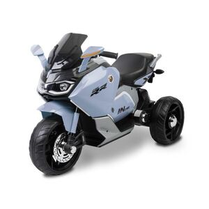 Toyz Elektrická tříkolová motorka pro děti – 2 motory, LED, USB, modrá obraz