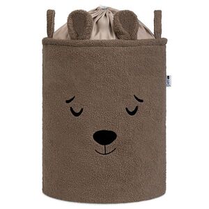 SIPO Koš na hračky Premium Bouclé se šňůrkou / 43 l, Bear (Brown) obraz