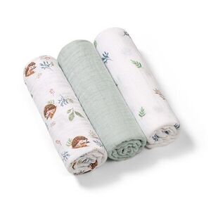 Babyono Mušelínové plenky, Super Soft mátové, 3 ks x 70x70cm, Ježek obraz