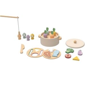 2Kids Toys Motorická hra 3v1 Potraviny – rybaření, puzzle, hrnec obraz