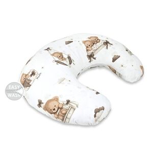 Baby Nellys Kojící polštář/podkova, bavlna, Medvídci, béžový, ergonomický polštář pro kojení obraz