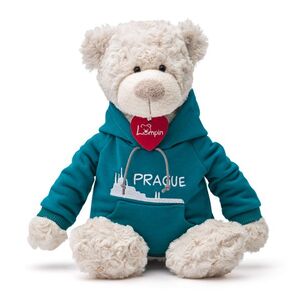 Lumpin Medvěd Spencer v modré mikině Praha, 35 cm obraz