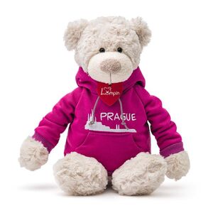 Lumpin Medvěd Spencer v růžové mikině Praha, 35 cm obraz