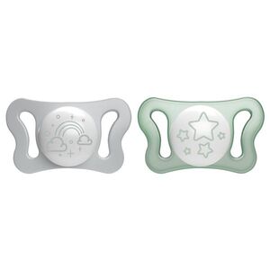 Chicco Dudlík Physioforma® Micro silikonový noční 0–2 m 2 ks obraz