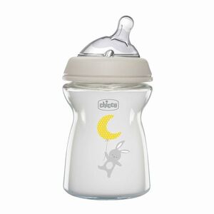 Chicco Láhev kojenecká antikolik Natural Feeling skleněná 0m+ 250 ml neutrální obraz