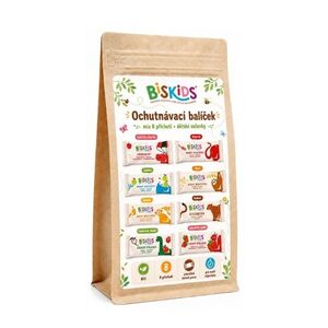 Biskids BIO ochutnávkový balíček sušenek pro děti 6m - 36m+ mix 8 příchutí 8x20 g obraz