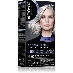 Syoss Permanent Cool Color permanentní barva na vlasy s chladným podtónem odstín 12_59 Chladná platinová blond 1 ks obraz