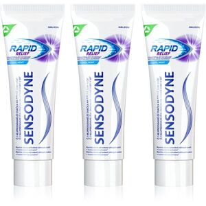 Sensodyne Rapid Cool Mint zubní pasta s fluoridem pro citlivé zuby 3x75 ml obraz