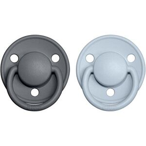 BIBS De Lux Natural Rubber Size 1: 0+ months dudlík Iron / Baby Blue 2 ks obraz