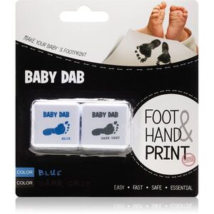 Baby Dab Foot & Hand Print Blue & Grey barva na dětské otisky 2 ks obraz