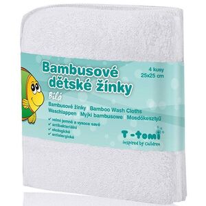 T-TOMI Bamboo Washcloth White mycí žínka 25x25 cm 4 ks obraz