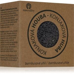 Renovality Konjaková houba bambusové uhlí čisticí houbička pro problematickou pleť 7x4 cm obraz