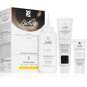 BioNike SHINE ON permanentní barva na vlasy odstín 5 Light Brown 1 ks obraz