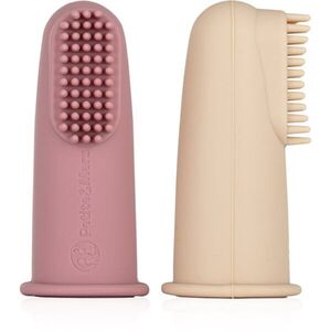 Petite&Mars Take&Match 0m+ dětský zubní kartáček na prst s pouzdrem Rose&Sand 2 ks obraz