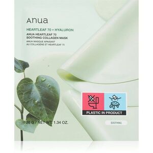 Anua Heartleaf 70% + Hyaluron Soothing Collagen Mask hydratační pleťová maska se zklidňujícím účinkem 1 ks obraz