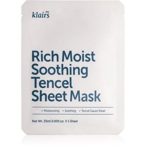 Dear Klairs Rich Moist Soothing Tencel Sheet Mask zklidňující plátýnková maska s hydratačním účinkem 25 ml obraz