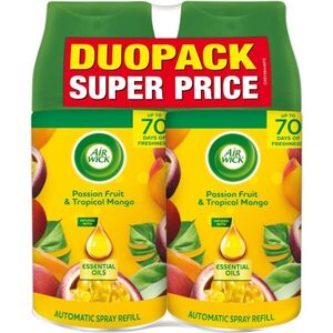 Air Wick Freshmatic Passion Fruit & Tropical Mango osvěžovač vzduchu – náhradní náplň s vůní DUO 2x250 ml obraz