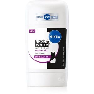 NIVEA Black & White Authentic tuhý antiperspirant 72h 50 ml obraz