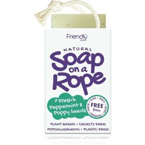 Friendly Soap Soap on a Rope Peppermint & Poppy Seeds přírodní mýdlo na šňůrce 95 g obraz