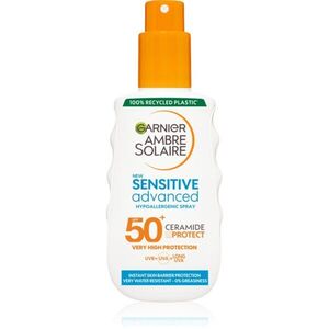 Garnier Ambre Solaire Sensitive Advanced ochranné opalovací mléko ve spreji SPF 50+ pro citlivou pokožku 150 ml obraz