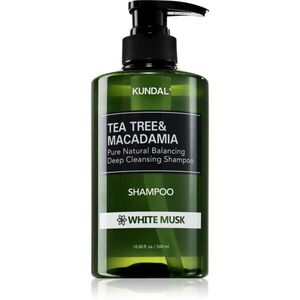 KUNDAL Tea Tree & Macadamia White Musk hloubkově čisticí šampon s osvěžujícím účinkem 500 ml obraz